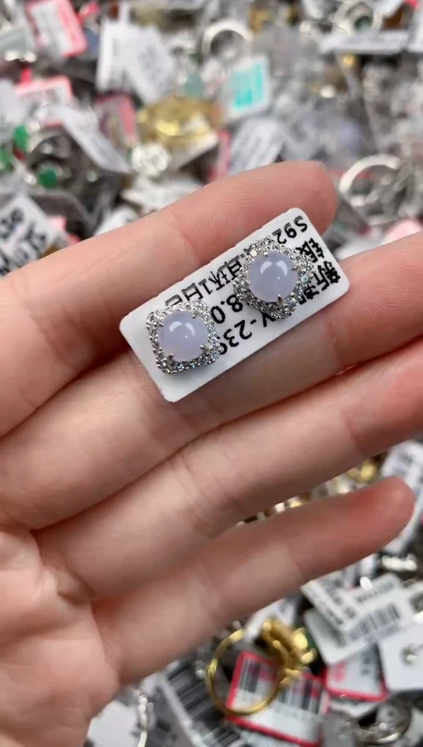 银S925镶嵌戒指翡翠16        8