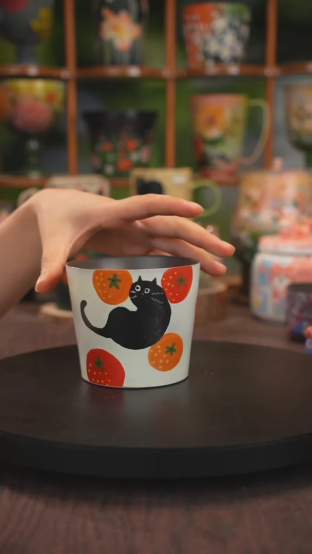 紫砂油画釉下彩手绘