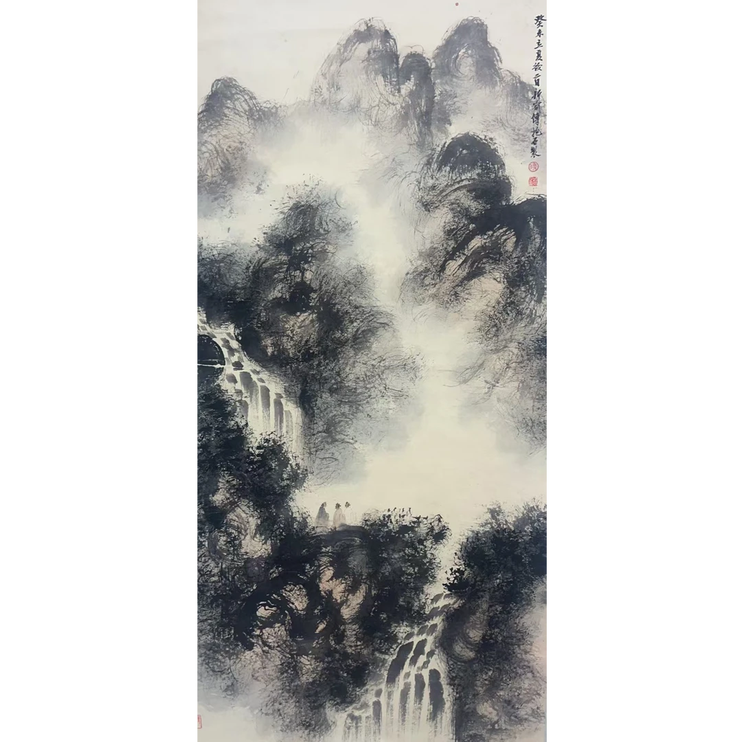 傅老款绘画人物立轴137×66 8.1平尺