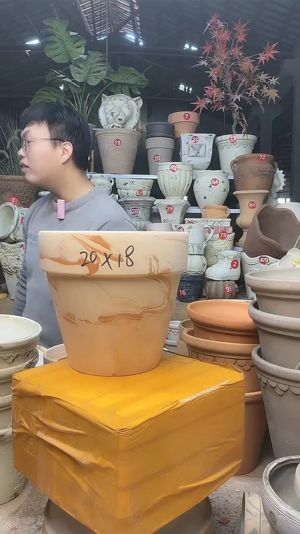 【闪购商品】缸3个20*18（红白）陶玛琪朵 无托无托