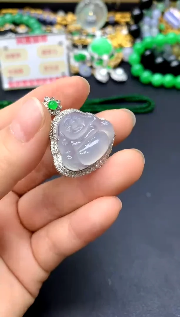 颈饰18K金镶嵌翡翠172-中国好珍宝