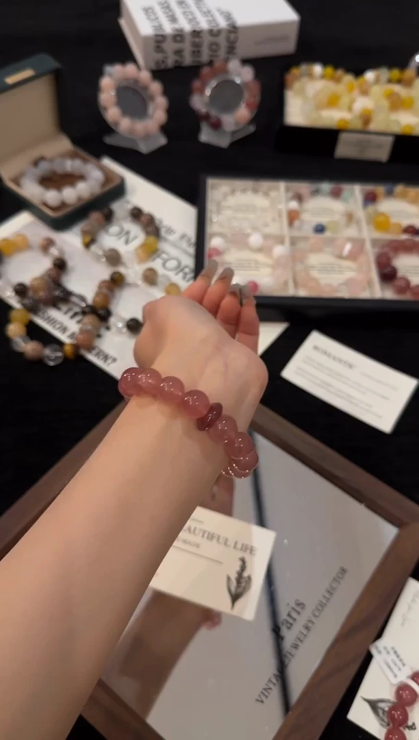 合金手链水晶草莓晶x2679