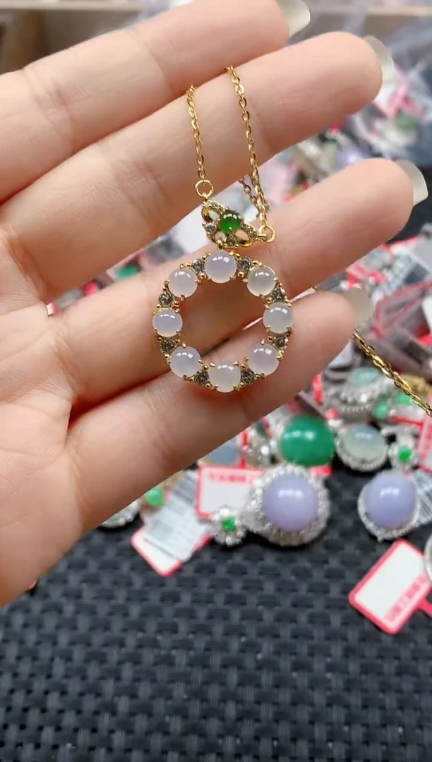 银S925镶嵌戒指翡翠天然A货缅甸翡翠