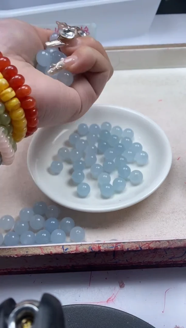 【闪购商品】玛瑙/玉髓颈饰未镶嵌w790冰川蓝玛瑙10mm*20颗