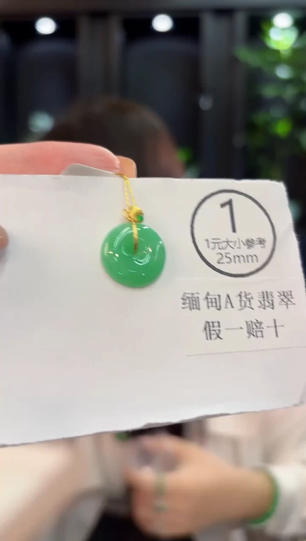 颈饰18K金镶嵌翡翠缅甸A货/支持复检/一件