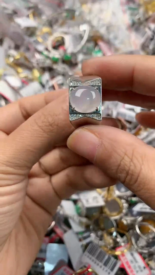 银S925镶嵌戒指翡翠888----7