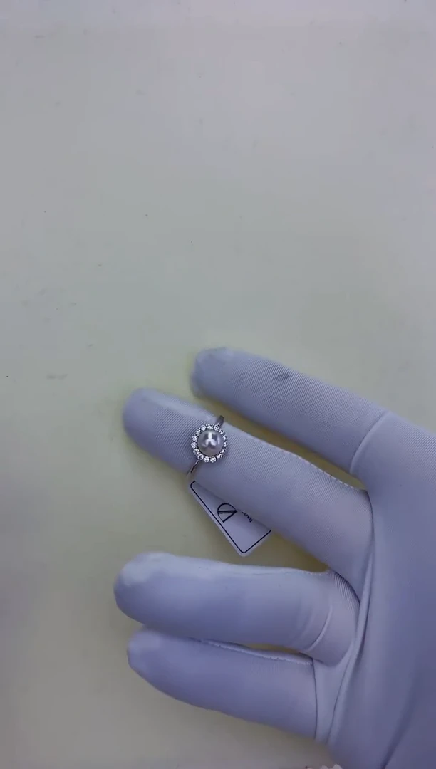 银S925镶嵌饰品海水珍珠6-7太阳花戒指