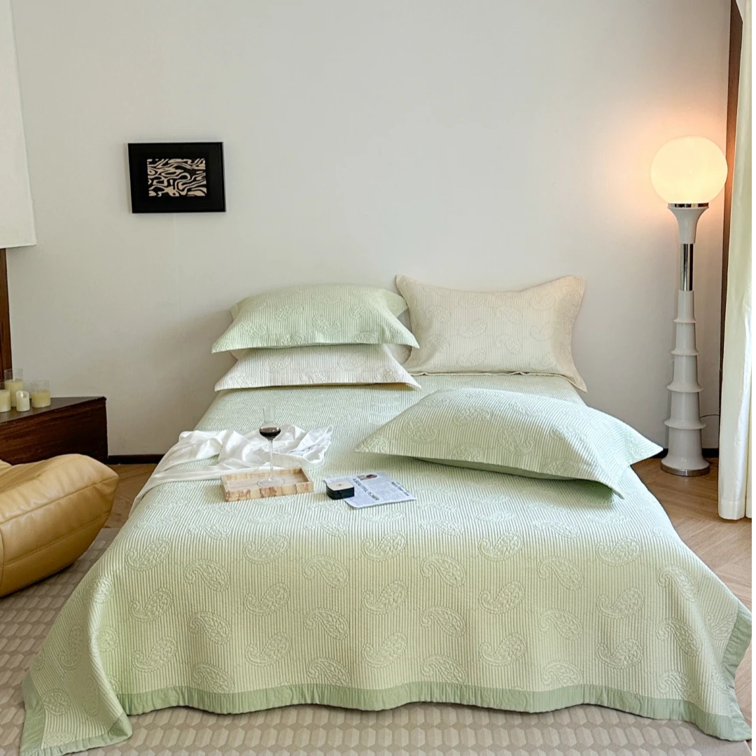 小茹家居 2025年腰果花系列双面莱赛尔纤维床盖三件套