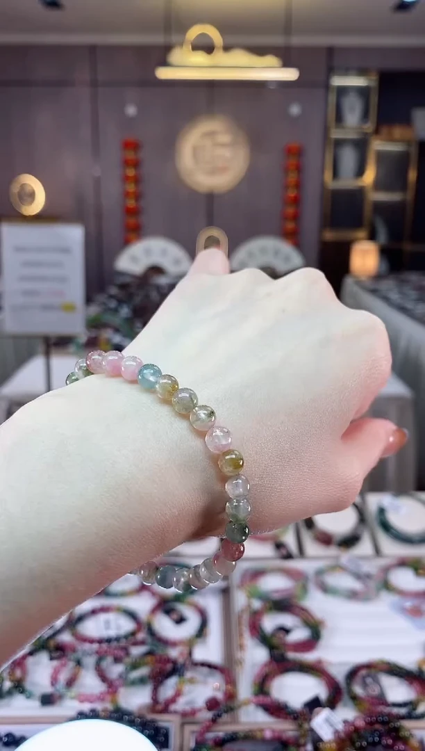 【闪购商品】碧玺西瓜单圈手串6mm+未镶嵌一物一证dan