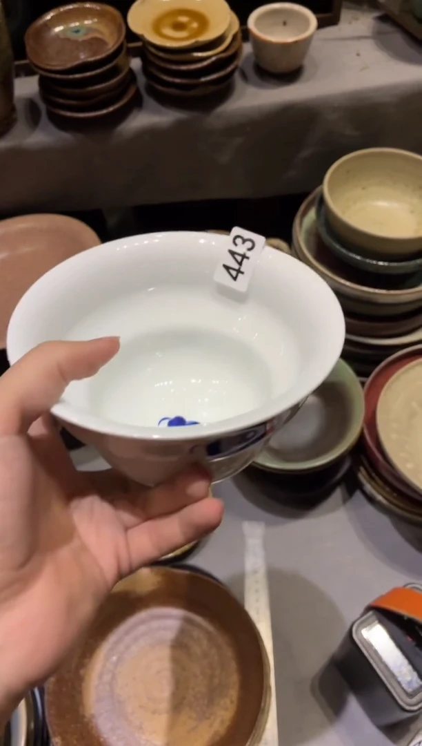 瓷片亦*点443微瑕手绘葫芦面碗1个