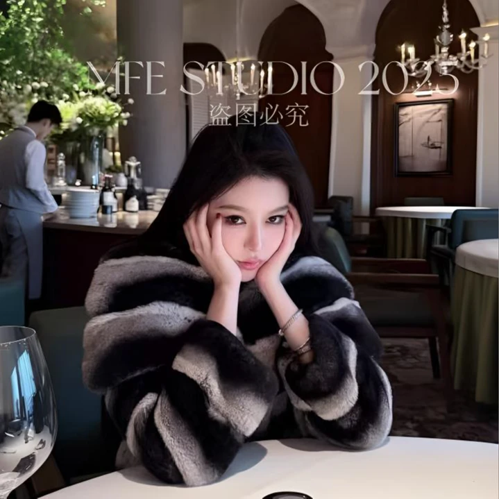 2025/MFE | 黑道千金 气质高级仿獭兔毛限定色毛毛外套