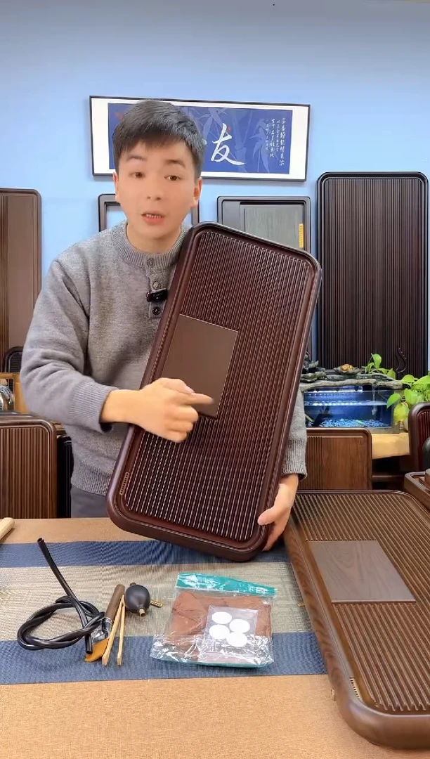 【闪购商品】凌龙红色款式茶盘70*32*4