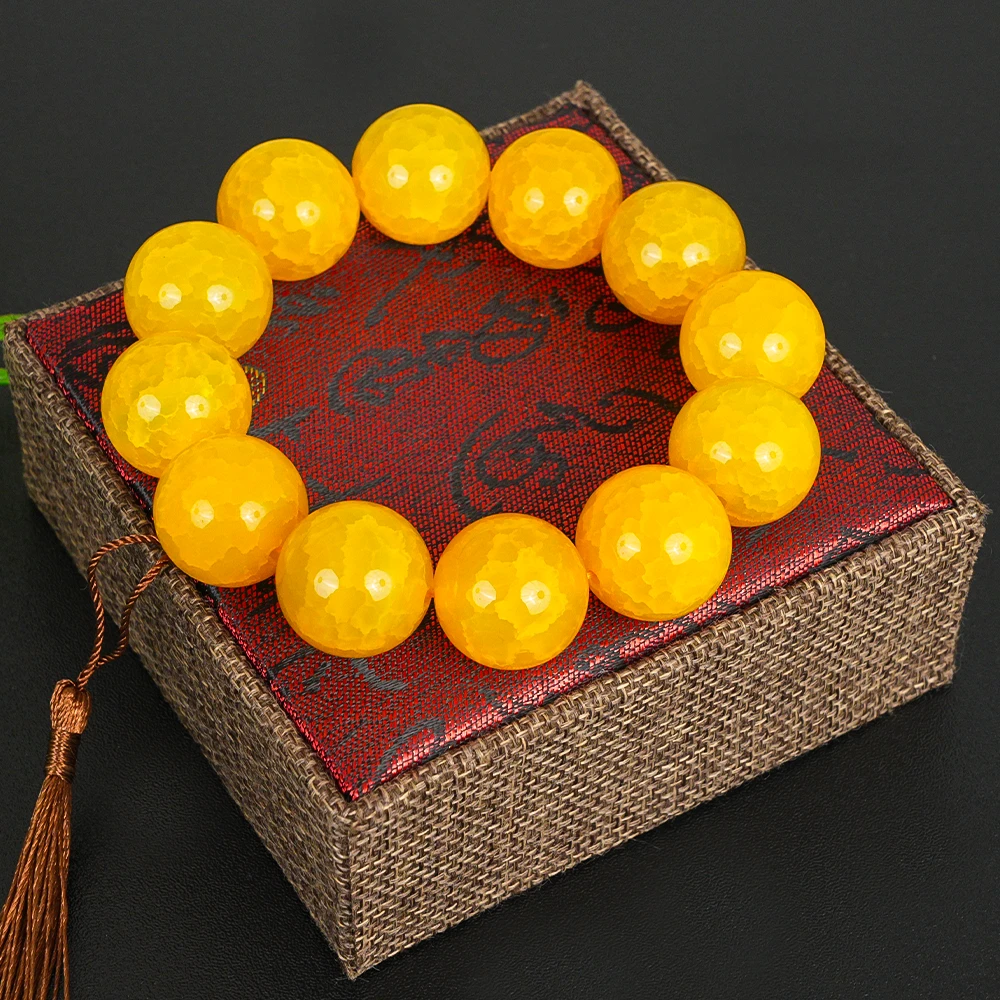 【抖音官方质检 】 保真 龙鳞纹黄玛瑙手串20mmMN142多样性发其一