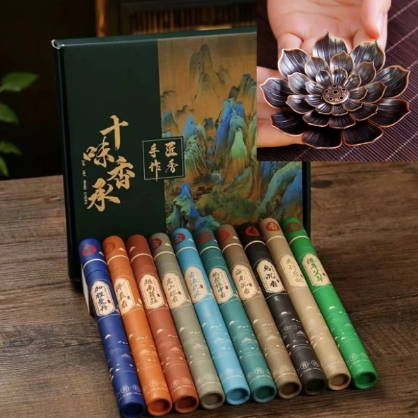 d天然线香10管彩盒包装ZHTJ   30019