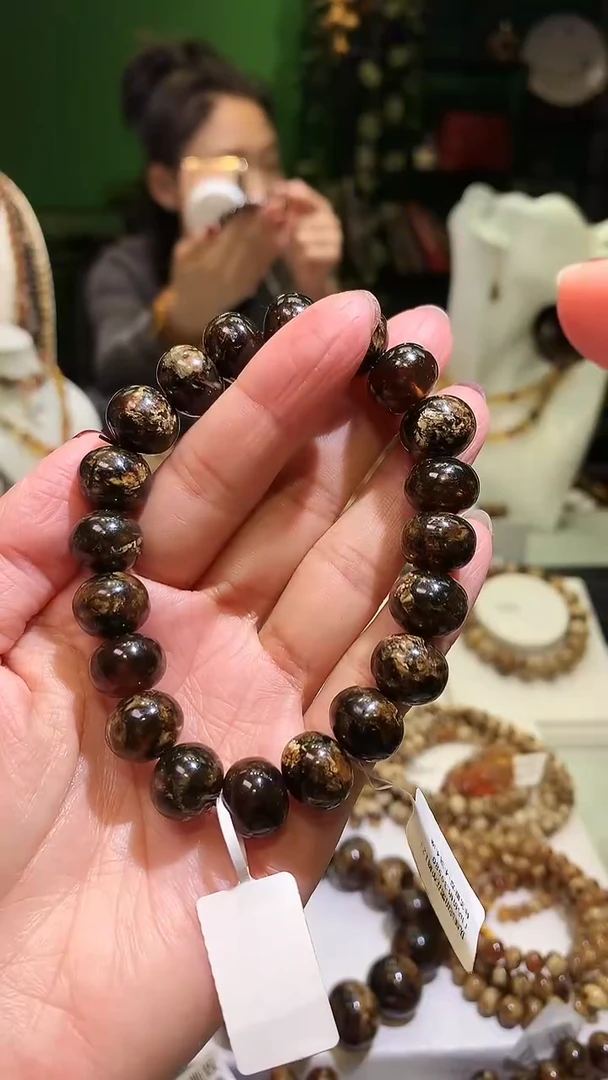 【闪购商品】琥珀裸石未镶嵌抚顺琥珀12＋黑花单圈
