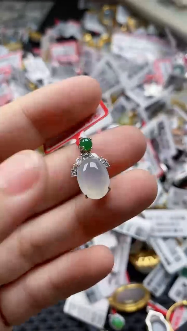 翡翠戒指银S925镶嵌7777--4