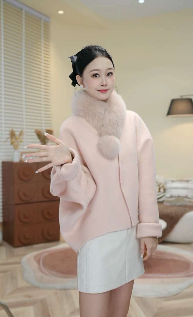 呢子外套女士新款冬季设计风悦港风女款爆款2025新款910-9破破