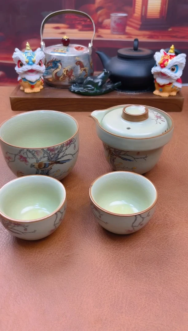 陶瓷茶具摆件旅行套组