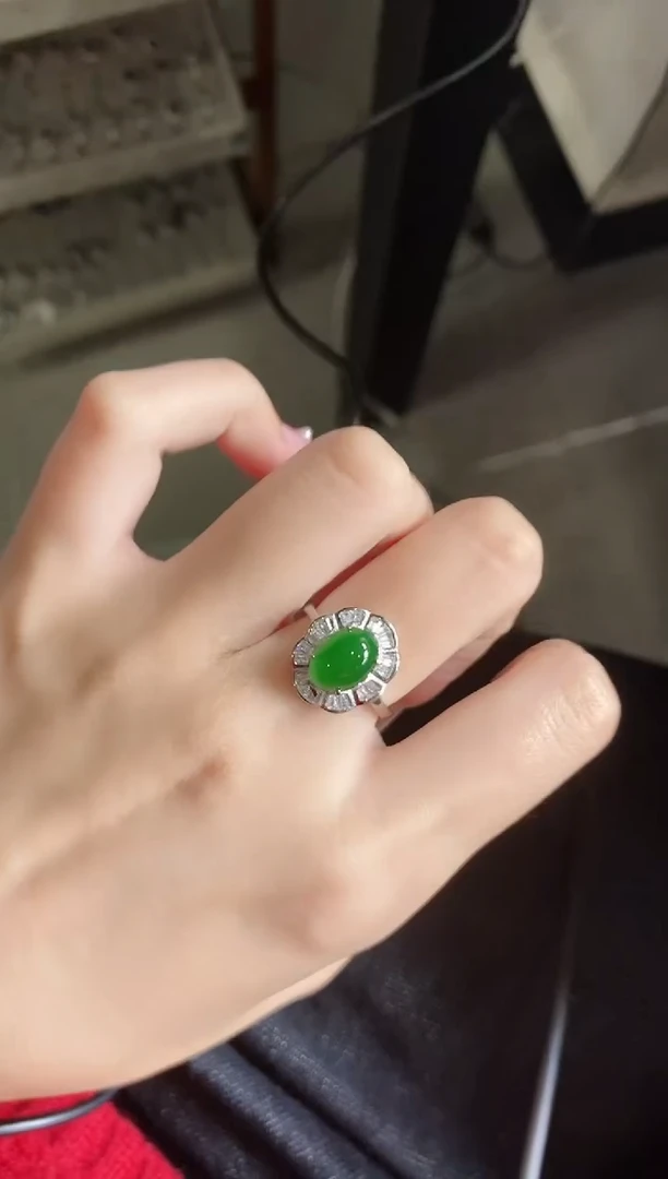 【闪购商品】翡翠戒指银S925镶嵌51151