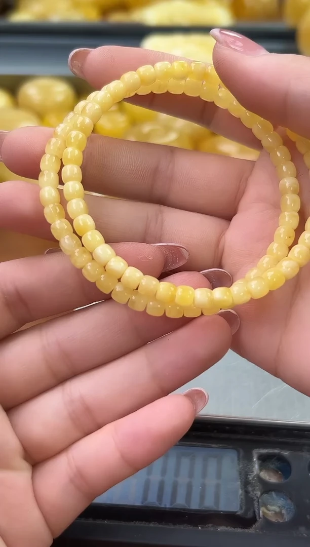 未镶嵌蜜蜡裸石琥珀蜜蜡手串