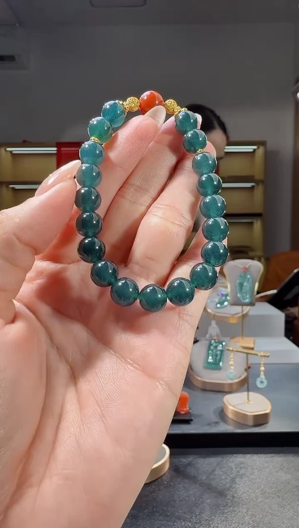 银S925镶嵌手串翡翠手串（多样性发其一）