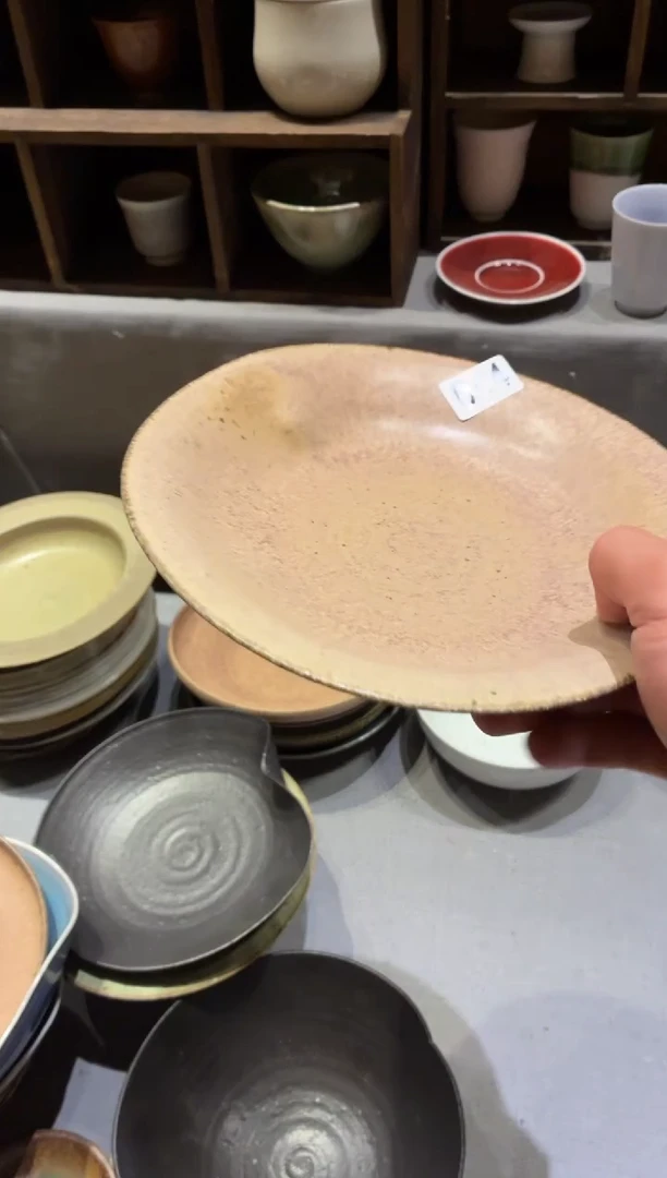 瓷片64 粗陶藕粉异形盘1个