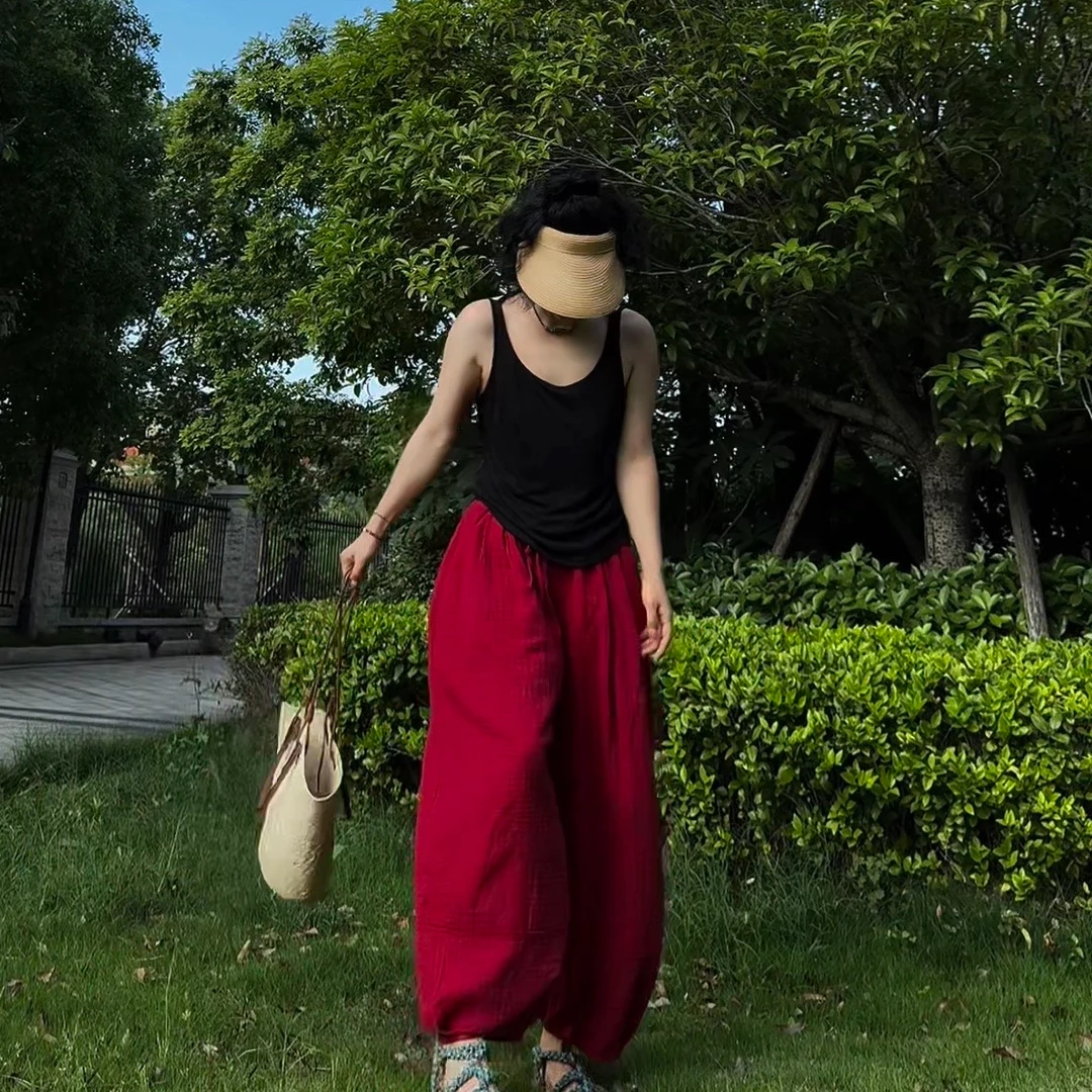 【冰冰一号店】灯笼裤429婴儿棉纱毛边休闲裤复古百搭舒服