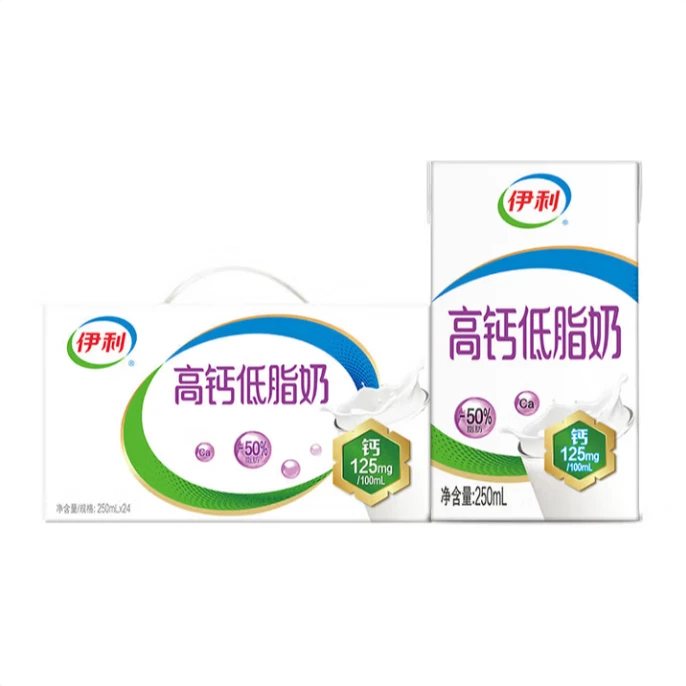 6月产【京东包邮】【正品保证】伊利  高钙低脂奶250ml*24盒