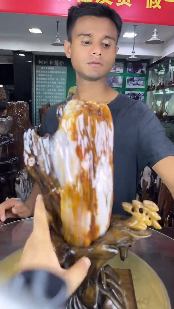 未镶嵌珠宝奇石硅化玉缅甸天然树化玉摆件
