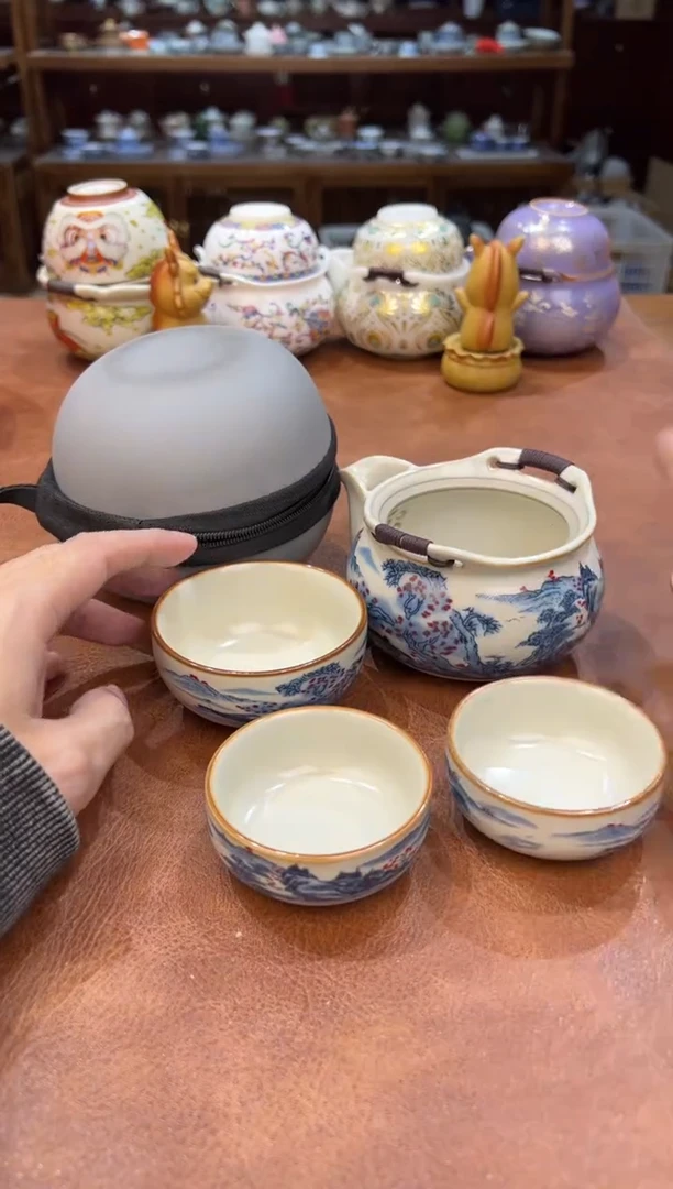 真的很便宜会开片的旅行茶具