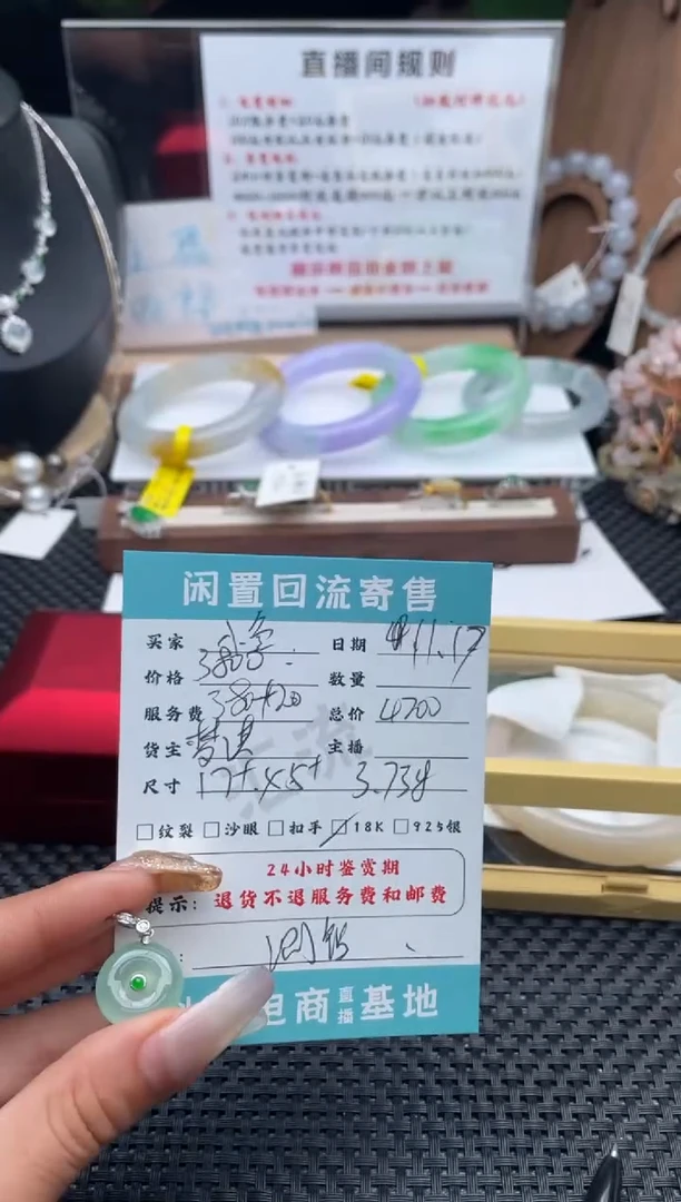 颈饰未镶嵌翡翠小***鲨挂件