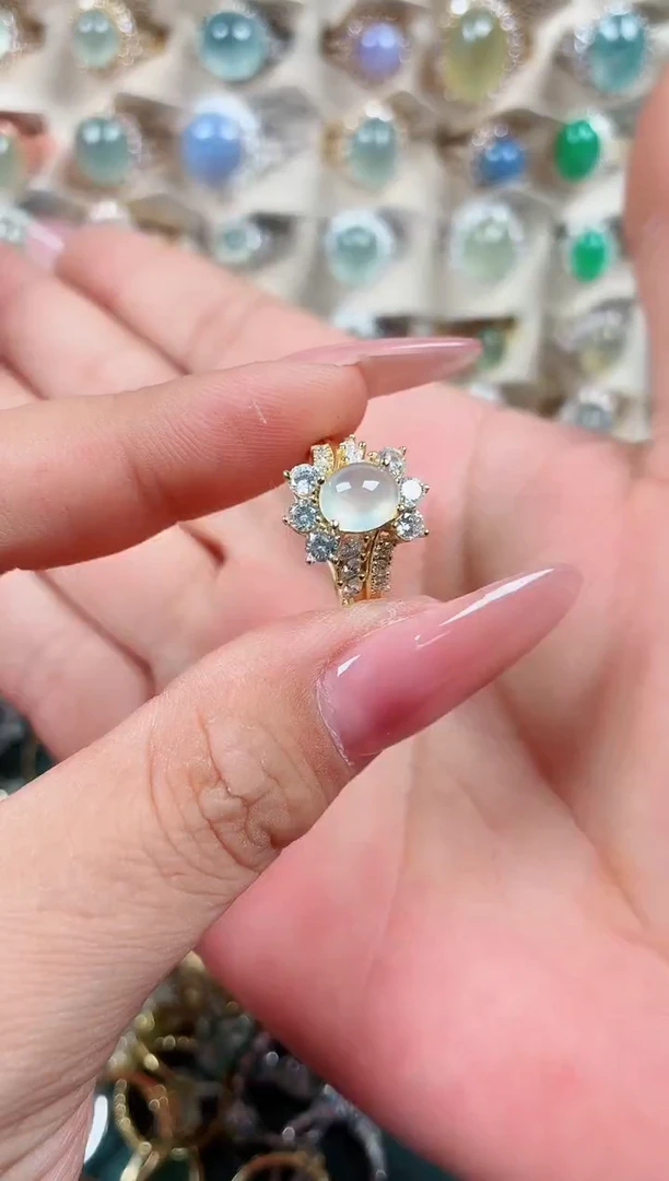 银S925镶嵌戒指翡翠.