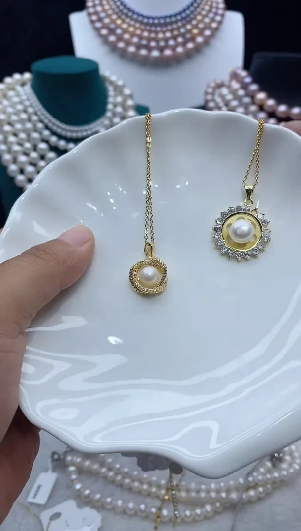 淡水珍珠未镶嵌吊坠(赠链)珍珠吊坠