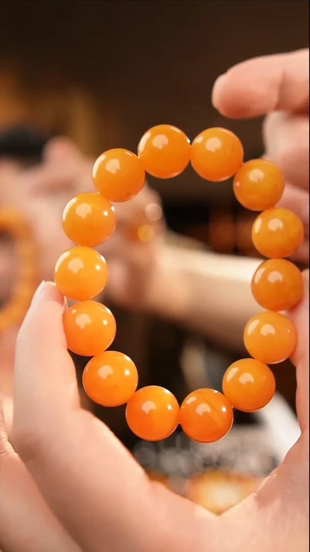 琥珀颈饰未镶嵌15+蜜蜡手串