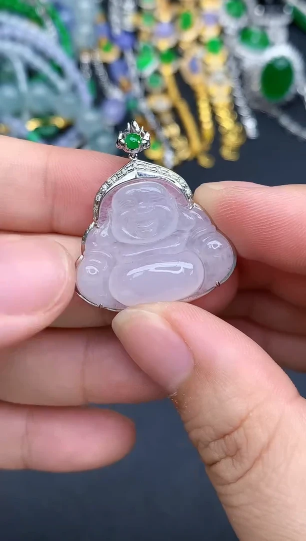 颈饰18K金镶嵌翡翠405-春日珠宝