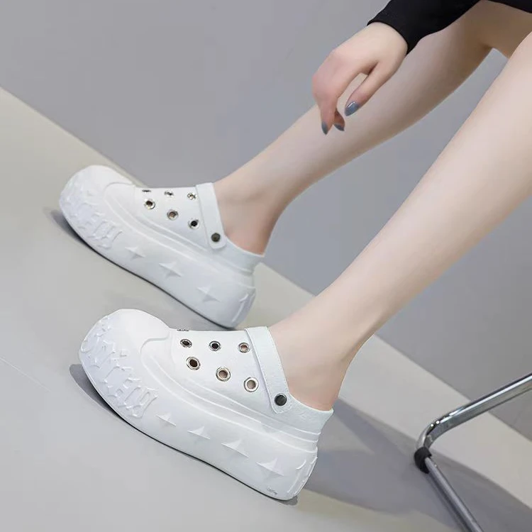 20-338夏季新款厚底洞洞包头拖鞋