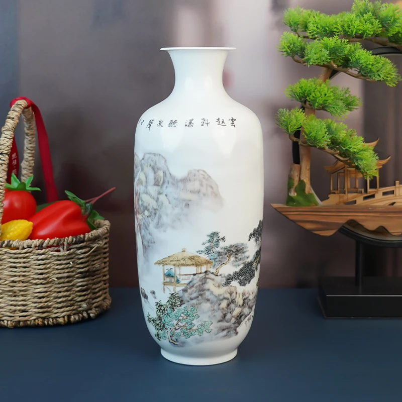 【百善瓷业】观瀑布赏瓶-GZ