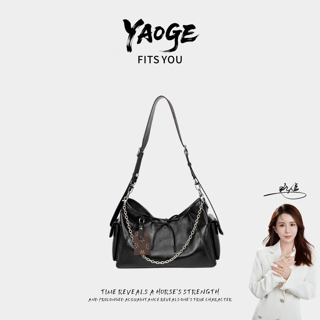 【黑武士】【遥哥定制】2025新款百搭单肩手提包6996黑色