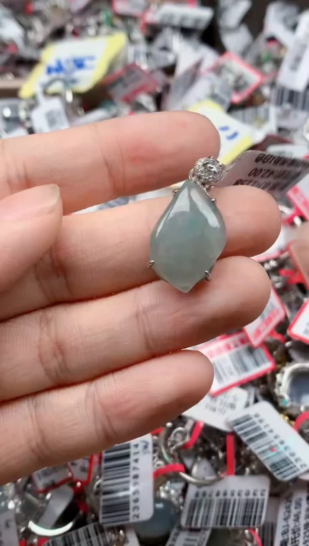 银S925镶嵌戒指翡翠天然A货缅甸翡翠