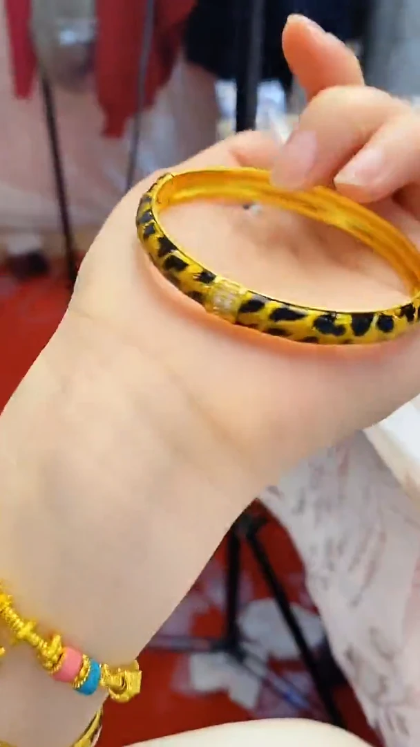 合金无027豹纹卡扣手镯