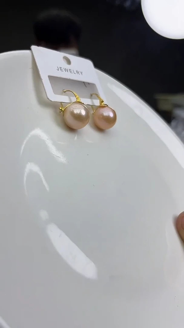 未镶嵌耳饰淡水珍珠中国红耳饰