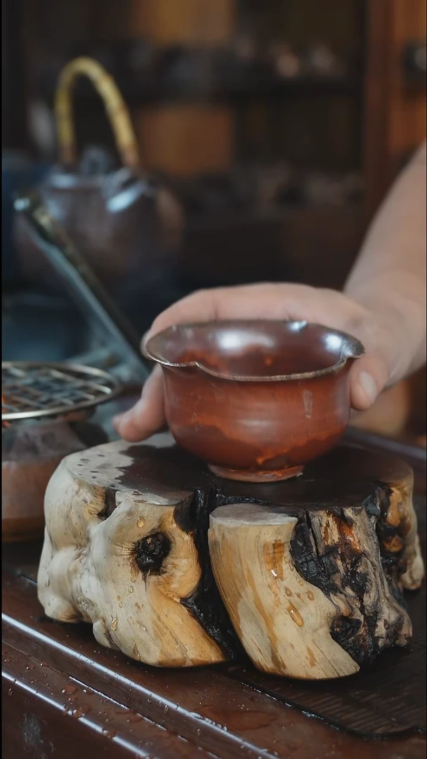 紫砂全手工葵口杯
