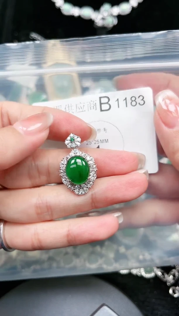 【闪购商品】翡翠颈饰未镶嵌赠皮绳1183