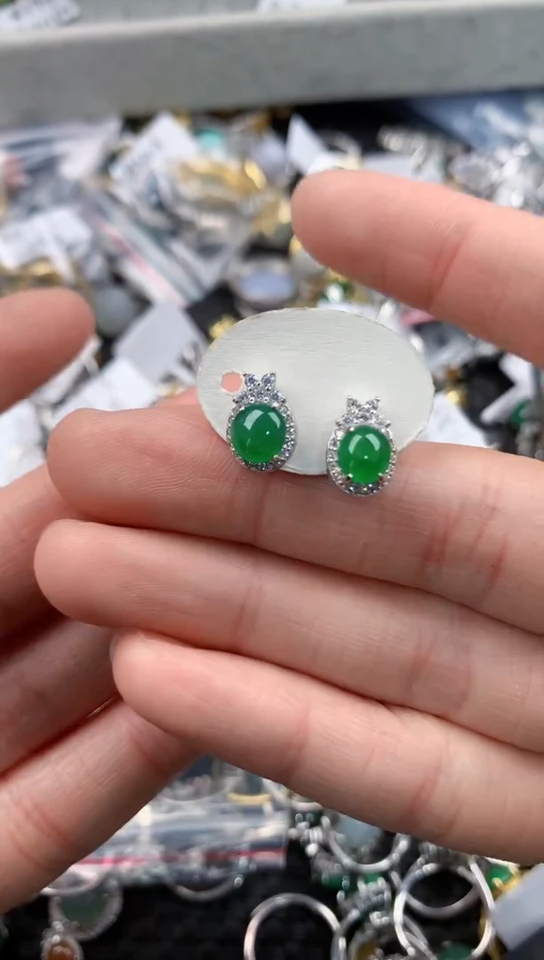 银S925镶嵌戒指翡翠222    9