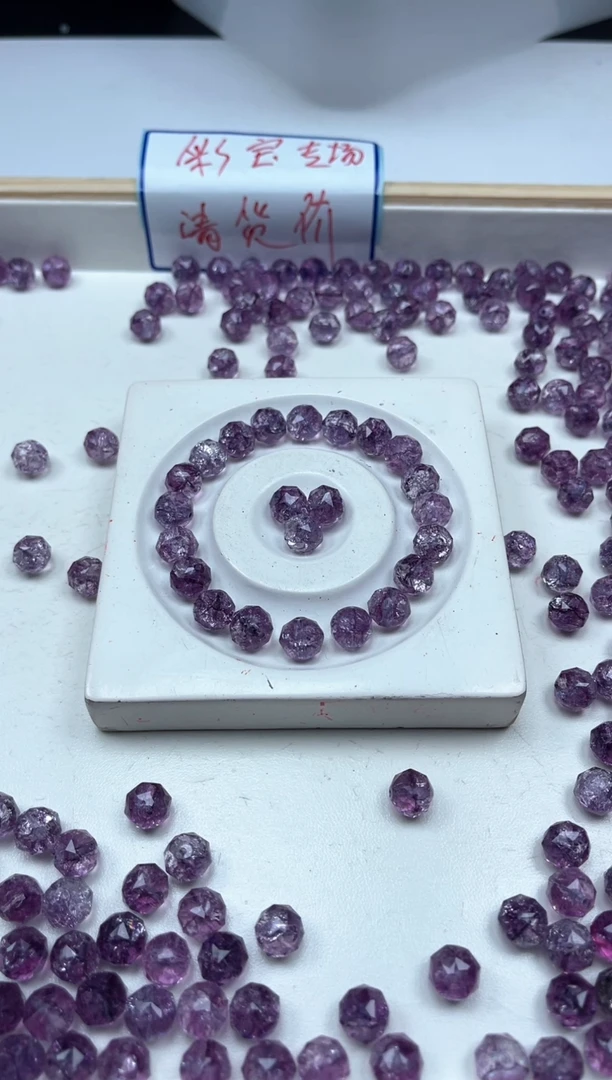 水晶珠宝半成品未镶嵌M924 深紫水晶切面10mm10颗9.9元
