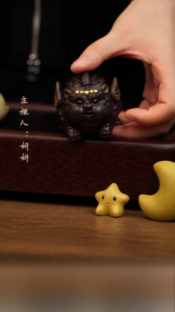 茶壶紫砂吞金兽  茶宠