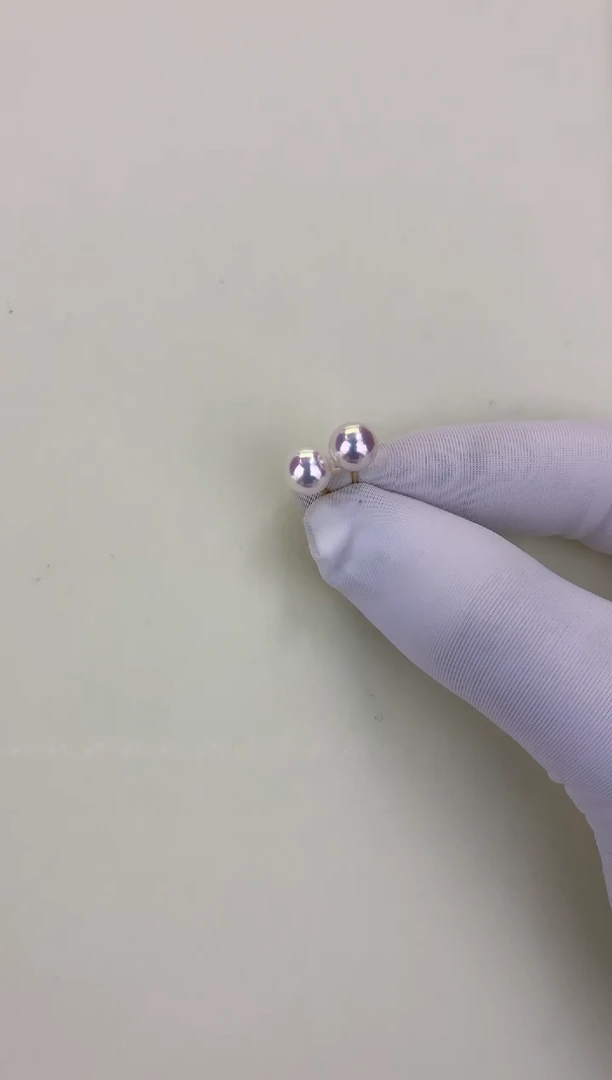 18K金镶嵌DA海水珍珠 GD002 7-8 素钉定制