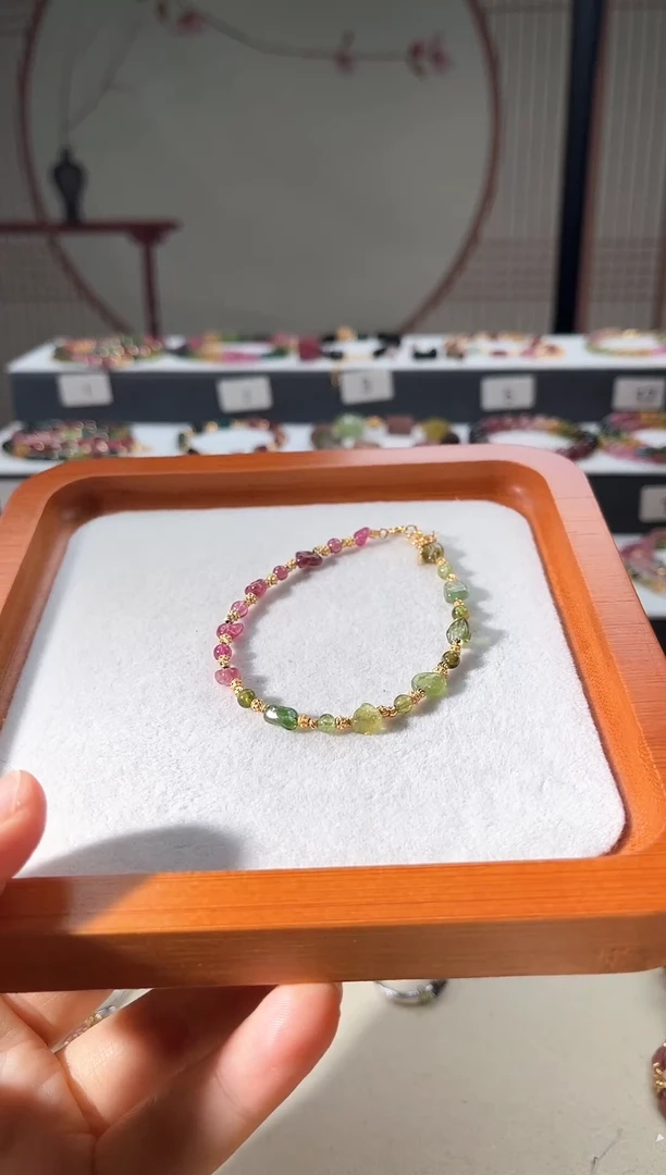 手链银S925镶嵌碧玺69  多样性发货其一