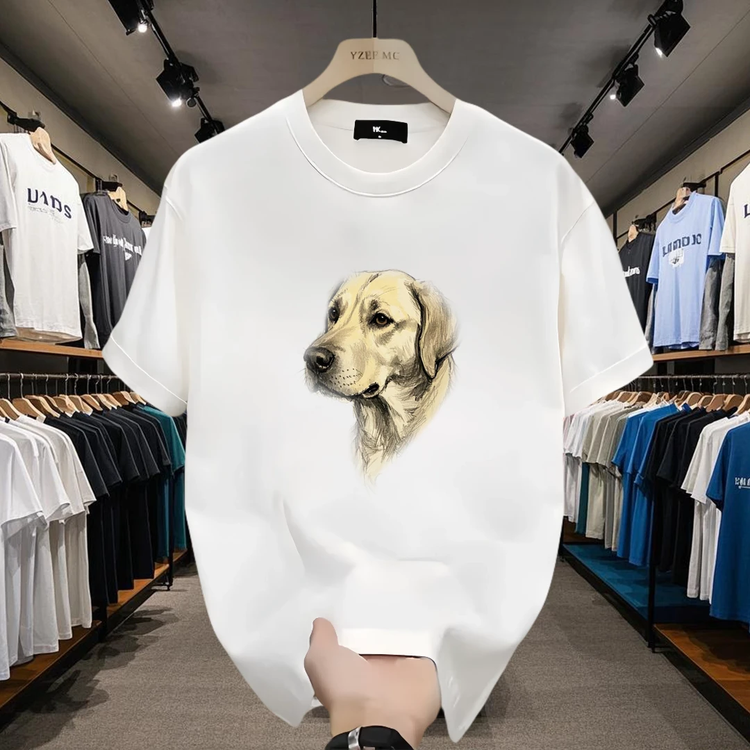 狗头定制短袖T恤纯棉男士运动休闲百搭夏季宽松潮流印花圆领时尚