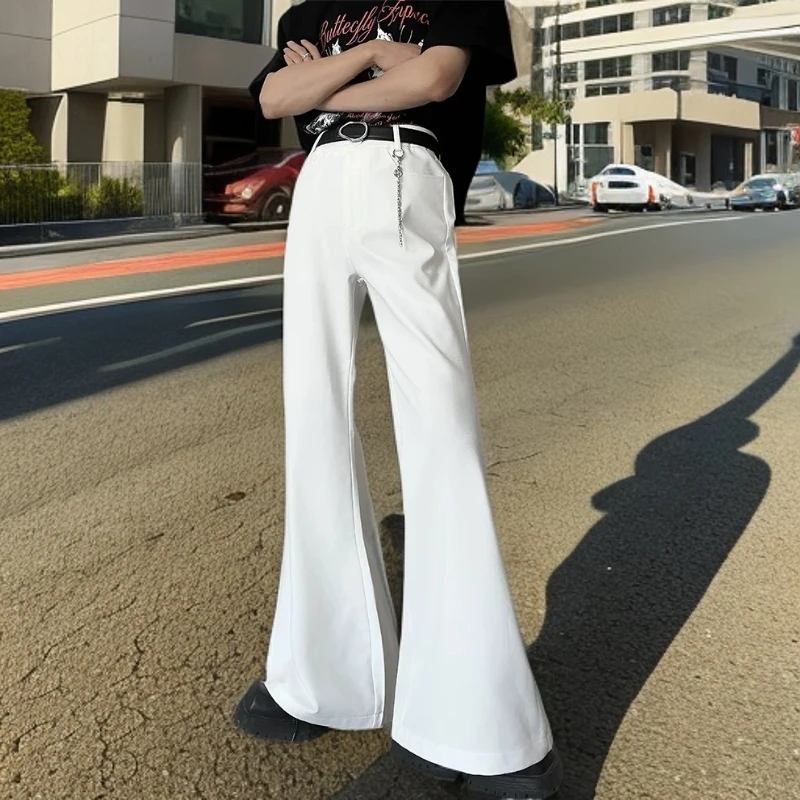 美式高级感cleanfit加长微喇叭西装裤男垂坠感直筒vibe风西裤裤子